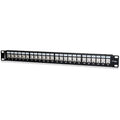 West Penn 24458S-C6A 24-Port Cat6A Screened Patch Panel, Black