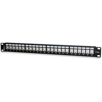 West Penn 24458S-C6A 24-Port Cat6A Screened Patch Panel, Black