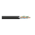 West Penn 4236FBK0500 CAT6 Network Cable, 500', 23 Gauge 4-Pair Shielded, PVC Coated, Black