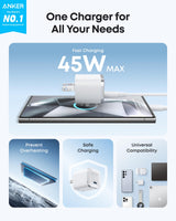Anker Nano Charger (45W) with USB-C to USB-C Cable - detail view | Silarius