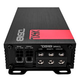 X 4-Channel Ultra Compact Class D Amplifier 4 x 120 Watts Rms @ 4-ohm - side view | Silarius