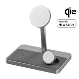 ZIKE Z557C 3-in-1 Qi2 & MFW Magnetic Wireless Charging Stand - detail view | Silarius