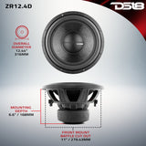 ZR 12' Subwoofer 750 Watts Rms DVC 4-Ohm - detail view | Silarius
