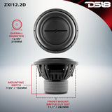 ZXI 12' High Excursion Subwoofer Quad Stacked Magnets | 1000W RMS DVC 2-Ohm - detail view | Silarius