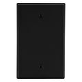 Hubbell PJ13BK Mid-Size 1-Gang Wallplate, Box Mount Blank, Black