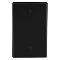 Hubbell PJ13BK Mid-Size 1-Gang Wallplate, Box Mount Blank, Black
