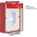 STI STI-13410CR Universal Stopper Dome Cover Back Box Sealed Mounting Plate and Hood, Custom Label, Red