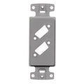 Hubbell ISFB215GY Decorator Frame with 2VGA Ports, Blank, Gray