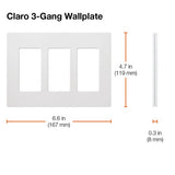 Lutron SC-3-MI Claro 3 Gang Wall Plate f