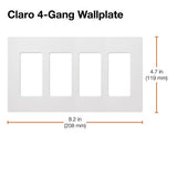 Lutron SC-4-RW Claro 4 Gang Wall Plate f