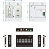 Kanex WP-HDBTKVM3 4K 60Hz Dual HDMI Wall