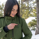 Arcadia Womens Heated Parka - detail view | Silarius