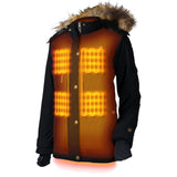 Arcadia Womens Heated Parka - detail view | Silarius