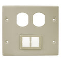 Hubbell HBL4747BTIV Raceway Plate, 2-Gang, Duplex / TracJack, HBL4750, Metal, Ivory