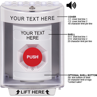 STI SS2381ZA-EN Stopper Station Push Button with Custom Text Label