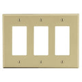 Hubbell PJ263I 3-Gang Decorative Wall Plate, Ivory
