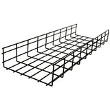 Hubbell HBT0816BK Wire Basket Tray Overhead, Round, 8"H x 16"W x 118"L, Black