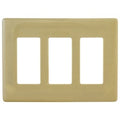 Hubbell NPS263I 3-Gang Decorative Snap-On Wall Plate, Ivory