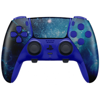 MODDEDZONE BLUE NEBULA PS5 DualSense Edge Custom Modded Wireless Controller - front view | Silarius