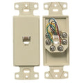 Hubbell NS771LA Plate Frame with Jack, 6-Position 6- Conductor, Screw Terminal, Light Almond