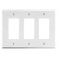 Hubbell PJ263W M-Size 3-Gang Triple Decorator Wall Plate, White