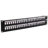 Hubbell HPJ48W HPJ 48-Port Flat Multimedia Jack Panel, Unloaded, 2U, White