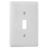 Hubbell NPJJ1W Jumbo 1-Gang Toggle Wall Plate, White