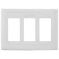 Hubbell NPS263W 3-Gang Decora Snap-On Wall Plate, White
