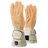 Drift II Heated Leather Gloves (3500mAh USB-C batt) - front view | Silarius