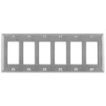Hubbell SS266 6-Gang GFCI Wall Plate, Stainless Steel