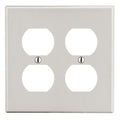 Hubbell PJ82LA 2-Gang Duplex Outlet Wall Plate, M-Size, Light Almond
