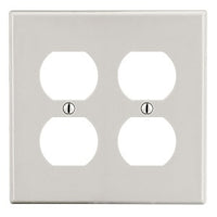 Hubbell PJ82LA 2-Gang Duplex Outlet Wall Plate, M-Size, Light Almond