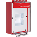 STI STI-13810FR Universal Stopper without Horn Enclosed Back Box and European Sealed Mounting Plate, Fire, Red