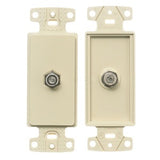 Hubbell NS780LA 1-Gang Plate Frame Decorator with F-Connector, Light Almond