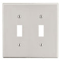 Hubbell PJ2LA M-Size 2-Gang Toggle Wall Plate, Light Almond