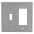 Hubbell PJ126GY Wallplate Medium Size 2-Gang Toggle Decora, Gray