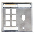 Hubbell SSFL26HD15 2-Gang Plate with Label Field, 6-Port HD15, Unloaded, Stainless Steel