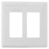 Hubbell NPS262W 2-Gang Decora Snap-On Wall Plate, White