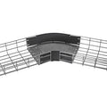 Hubbell HBT300424 Wire Basket Tray, Preformed Radius, 30 Degree, 4"H x 24"W, Pre-Galvanized