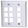 Hubbell SSF209 2-Gang Stainless Steel Wall Plate with 9 Ports