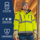 Flash Heated High-Vis Jacket - rear view | Silarius