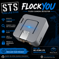 FlockYou M5 Atom Lite Flock Camera Detector | WiFi ALPR Awareness Tool with Blue LED Alert - front view | Silarius