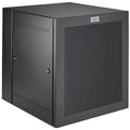Hubbell HLQ36 QuadCab, Wall Mount Cabinet, Light Duty, 19 Rack Units, 24" Deep, Window Door, Black