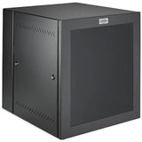 Hubbell HLQ36 QuadCab, Wall Mount Cabinet, Light Duty, 19 Rack Units, 24" Deep, Window Door, Black