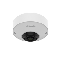 Hanwha QNF-C9010 12MP AI Fisheye IP Camera, 7.3W PoE, 1.76mm Fixed Focal Lens