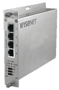Hanwha TEU-F04 TEU-F Series 4-Channel Ethernet over UTP Extender with Pass-Through PoE