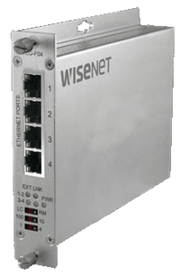 Hanwha TEC-F04 TEC-F Series 4-Channel Ethernet Over Coax Extender with Pass-Through PoE
