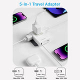 Gitryin Retractable Travel Adapter 5-in-1 Charger - side view | Silarius