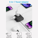 Gitryin Retractable Travel Adapter 5-in-1 Charger - detail view | Silarius