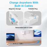Gitryin Retractable Travel Adapter 5-in-1 Charger - detail view | Silarius